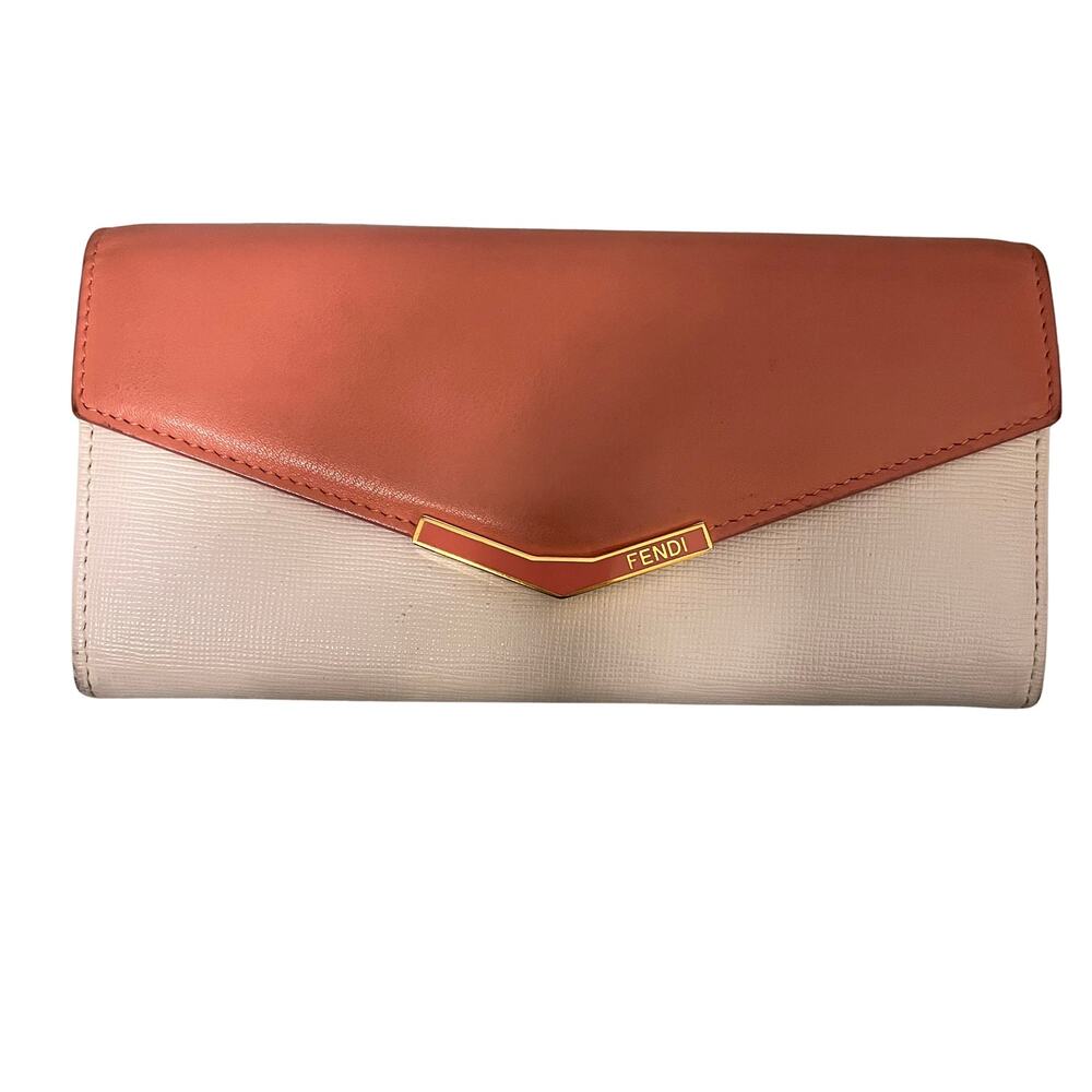 Fendi 2Jours White and Pink Wallet